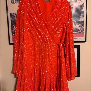 ASOS Bright Orange Sequin Dress
